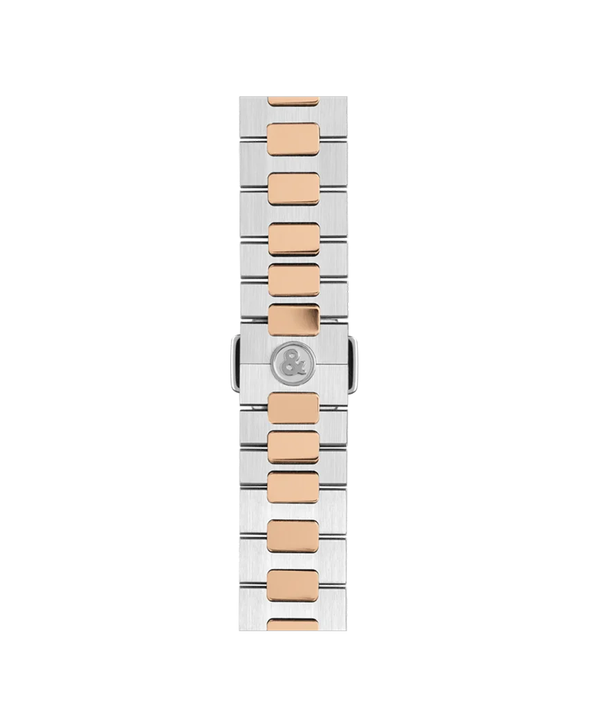 BR 05 Chrono  Bracelet en acier et or rose poli-satiné